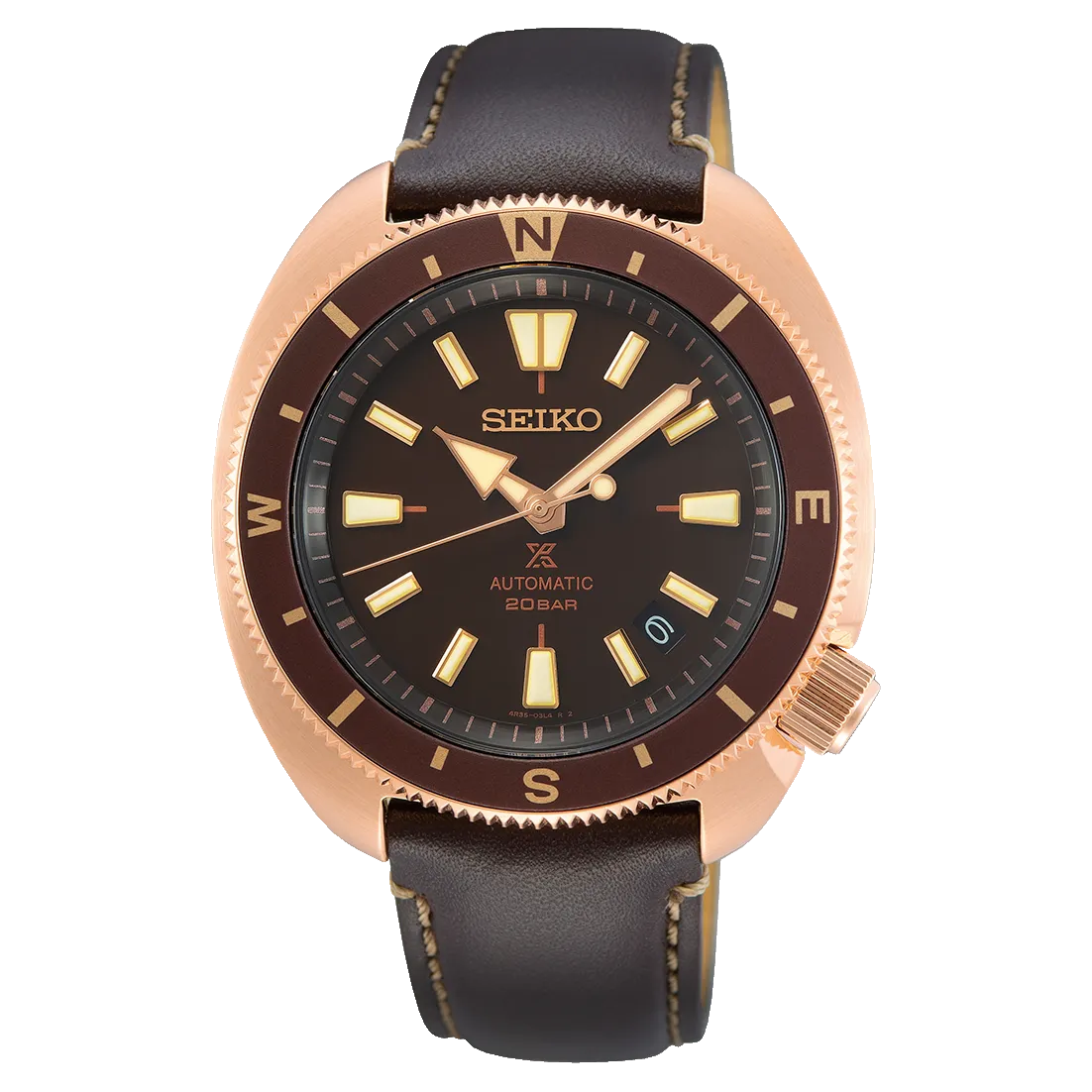 Seiko Prospex Land Tortoise Brown Leather Watch SRPG18K