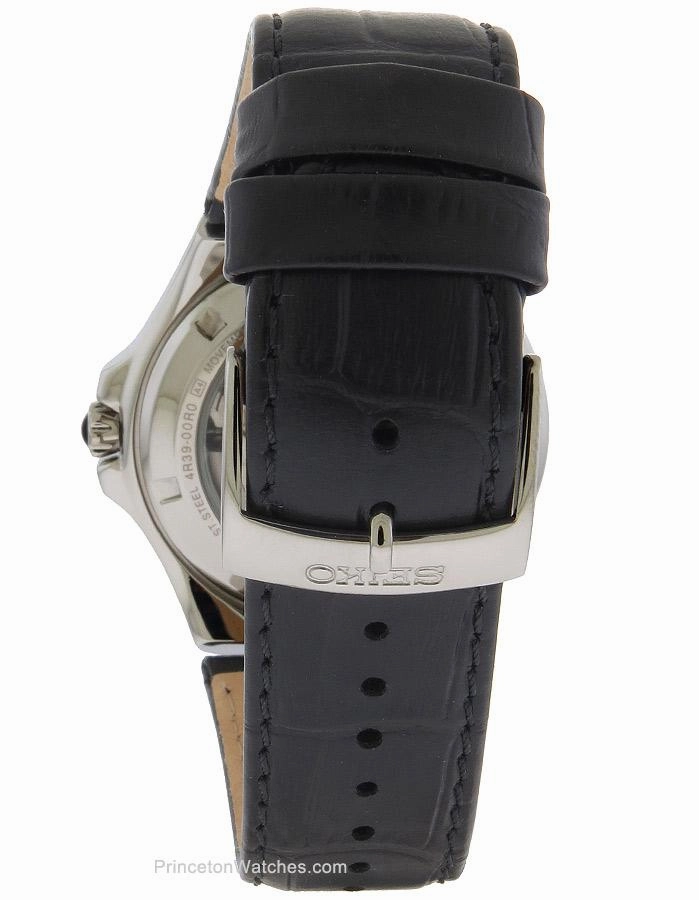 Seiko Mens Coutura Open Heart Automatic - Stainless - Black Leather Strap - 100m