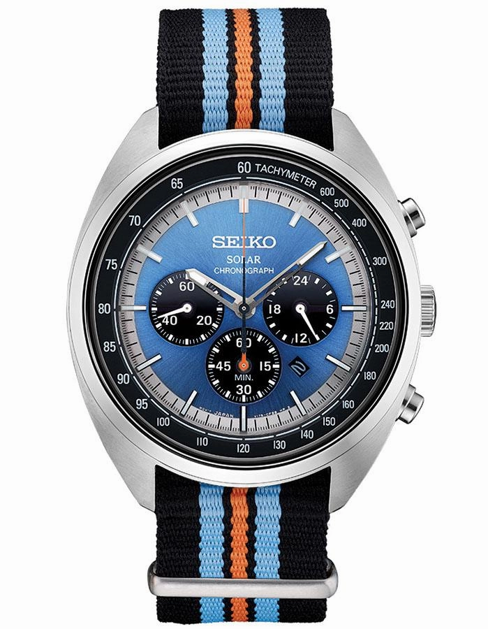 Seiko Mens Recraft Series Watch - Stainless Steel - Chronograph - Date - Nylon