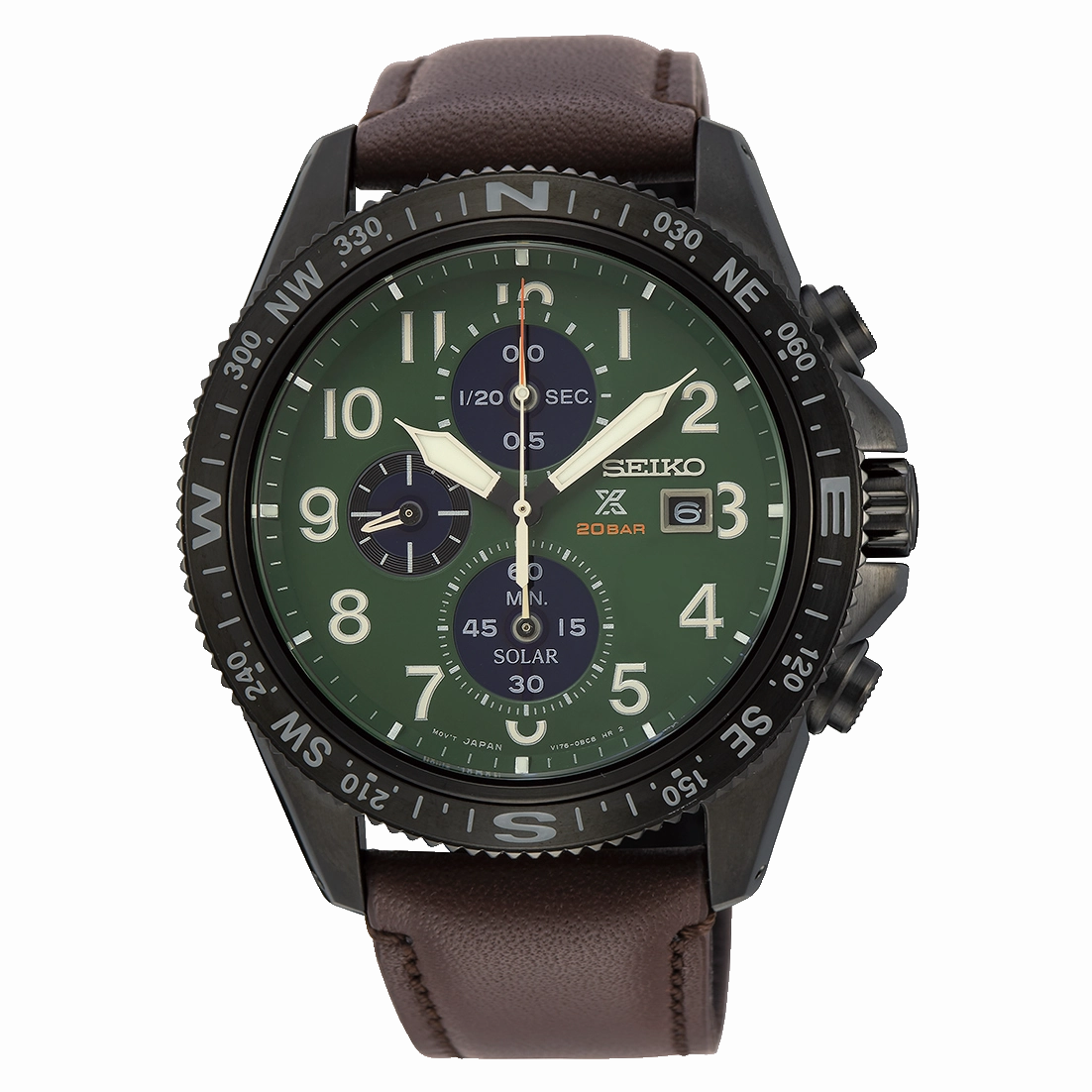 Seiko Prospex Solar Chronograph Green Dial Watch SSC739P