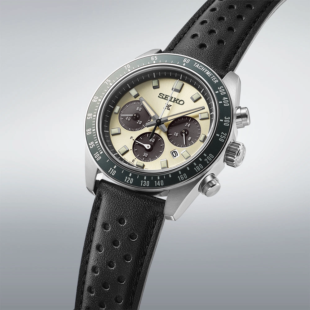 Seiko Prospex Solar-Powered Speedtimer on Leather SSC943P