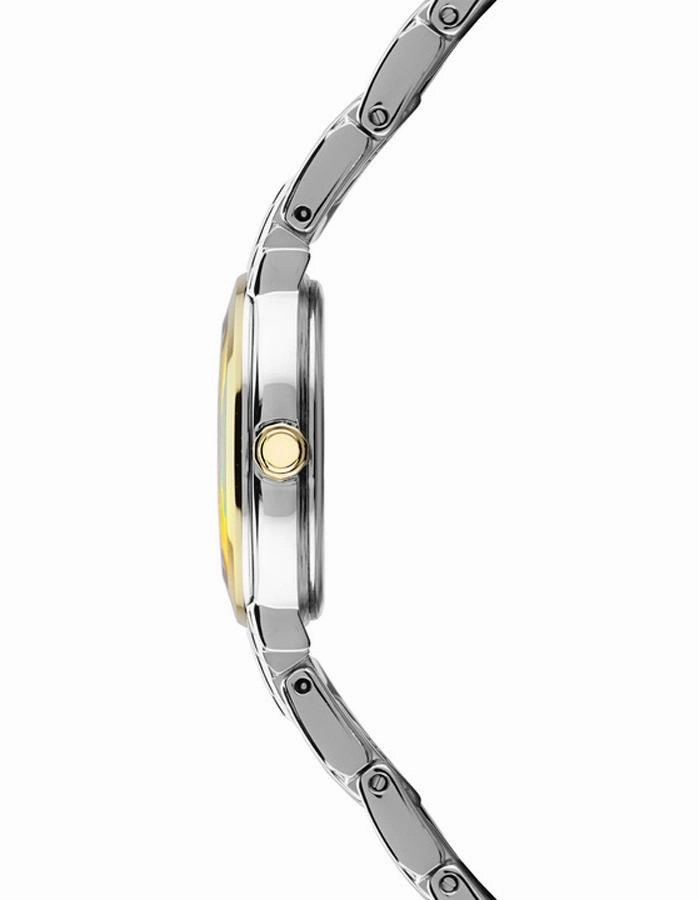 Seiko Womens Tressia Solar Diamond Watch - Mother of Pearl - Two-Tone Bracelet