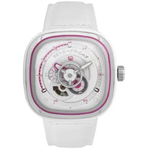 SevenFriday Men's Watch - P-Series Beach Club White and Pink Dial Strap | P3C-12