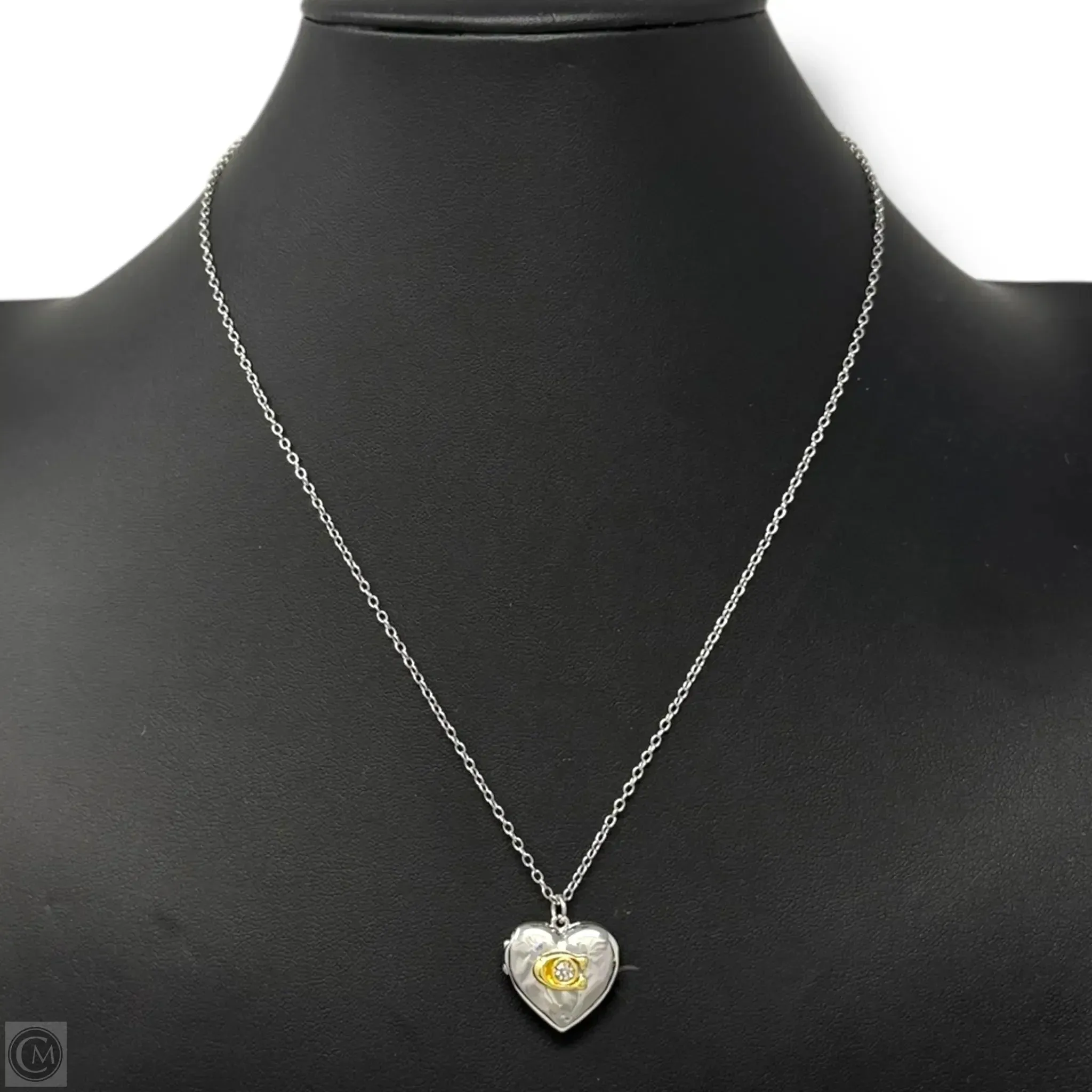 Signature Heart Locket Necklace Designer By Coach coach