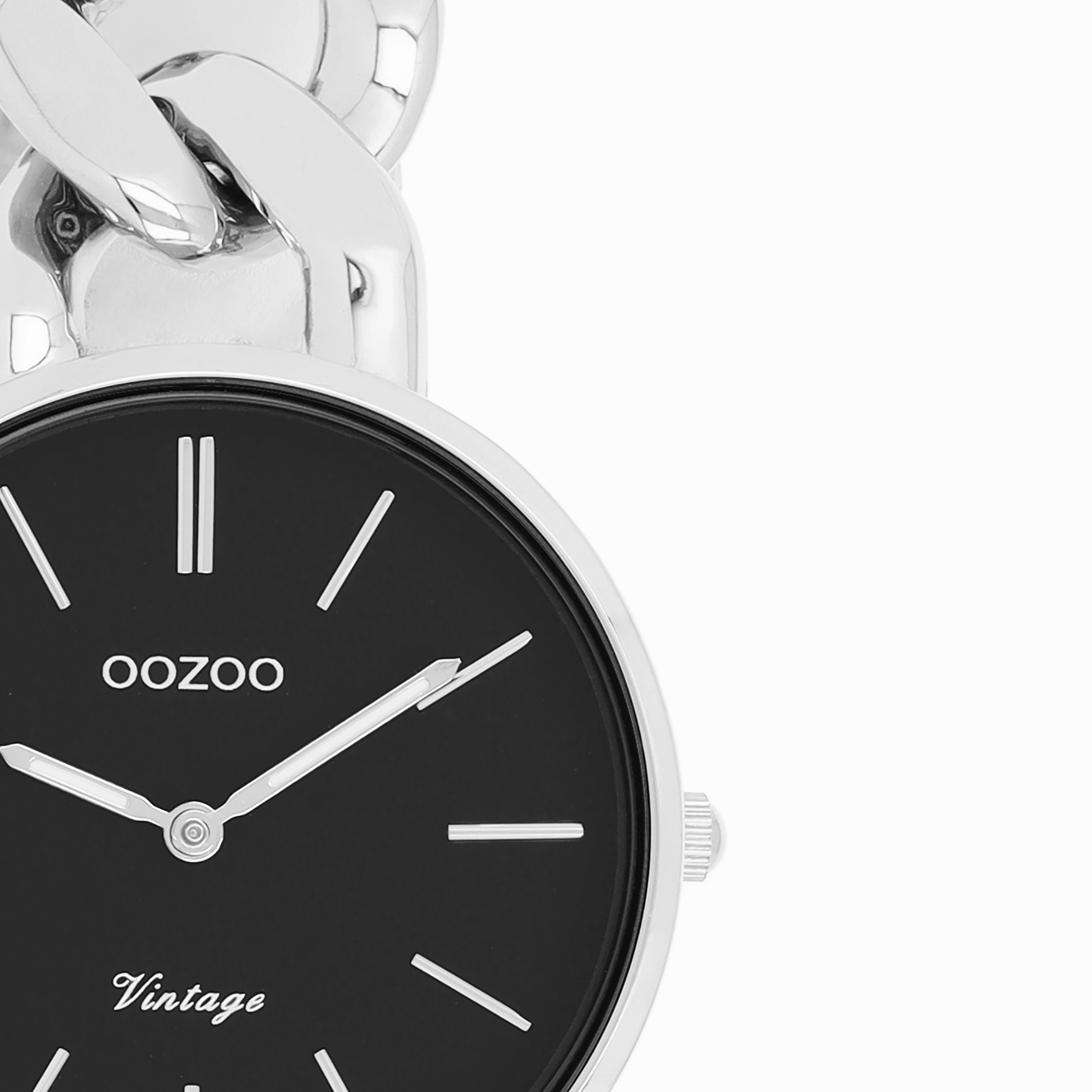 Silver coloured OOZOO watch with chunky chain bracelet - C20356
