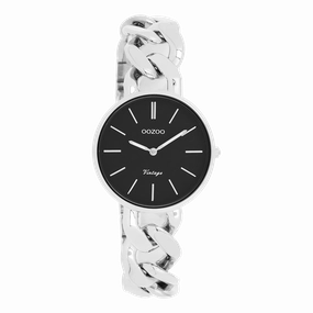 Silver coloured OOZOO watch with chunky chain bracelet - C20356