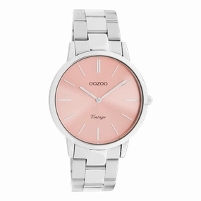 Silver coloured OOZOO watch with stainless steel bracelet - C20028