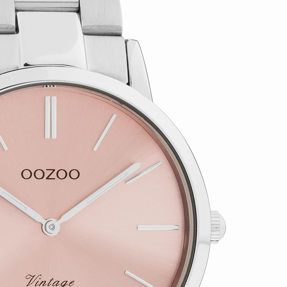 Silver coloured OOZOO watch with stainless steel bracelet - C20028