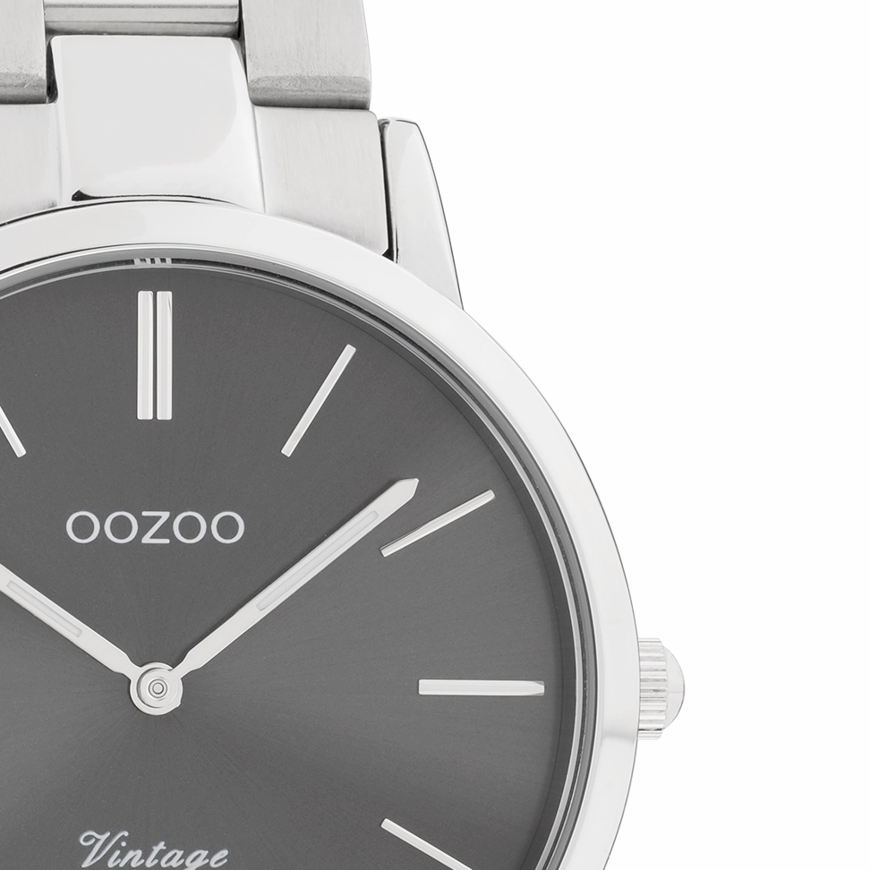 Silver coloured OOZOO watch with stainless steel bracelet - C20030