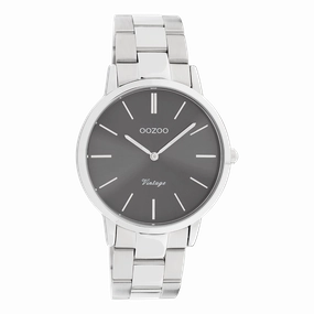 Silver coloured OOZOO watch with stainless steel bracelet - C20030