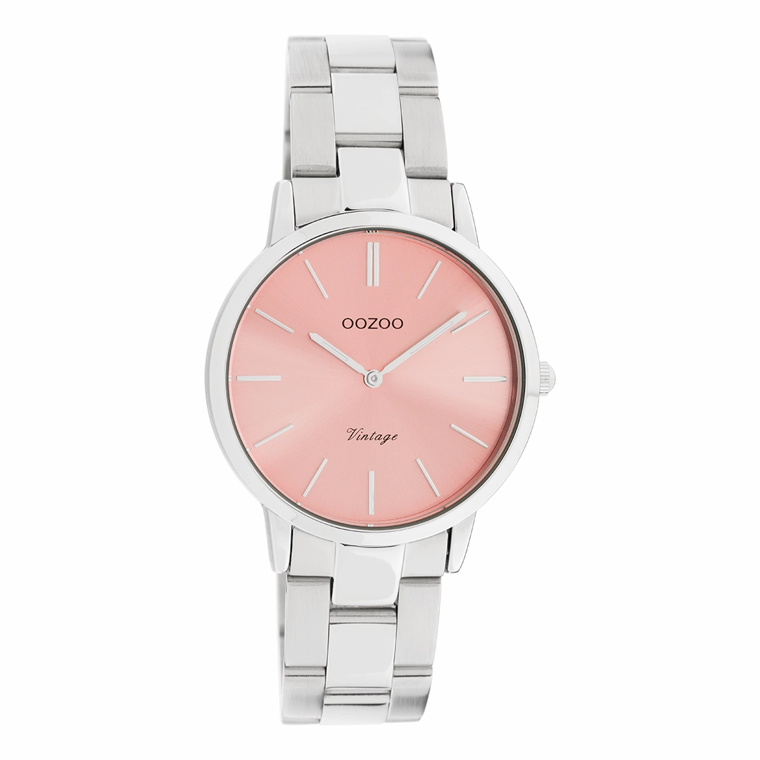 Silver coloured OOZOO watch with stainless steel bracelet - C20040
