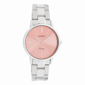 Silver coloured OOZOO watch with stainless steel bracelet - C20040
