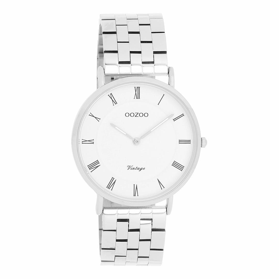 Silver coloured OOZOO watch with stainless steel bracelet - C20365