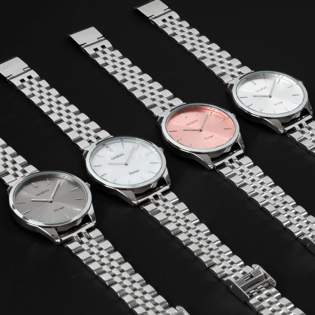 Silver coloured OOZOO watch with stainless steel bracelet - C9983