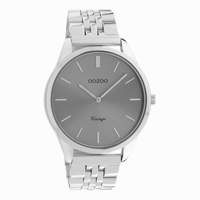 Silver coloured OOZOO watch with stainless steel bracelet - C9983