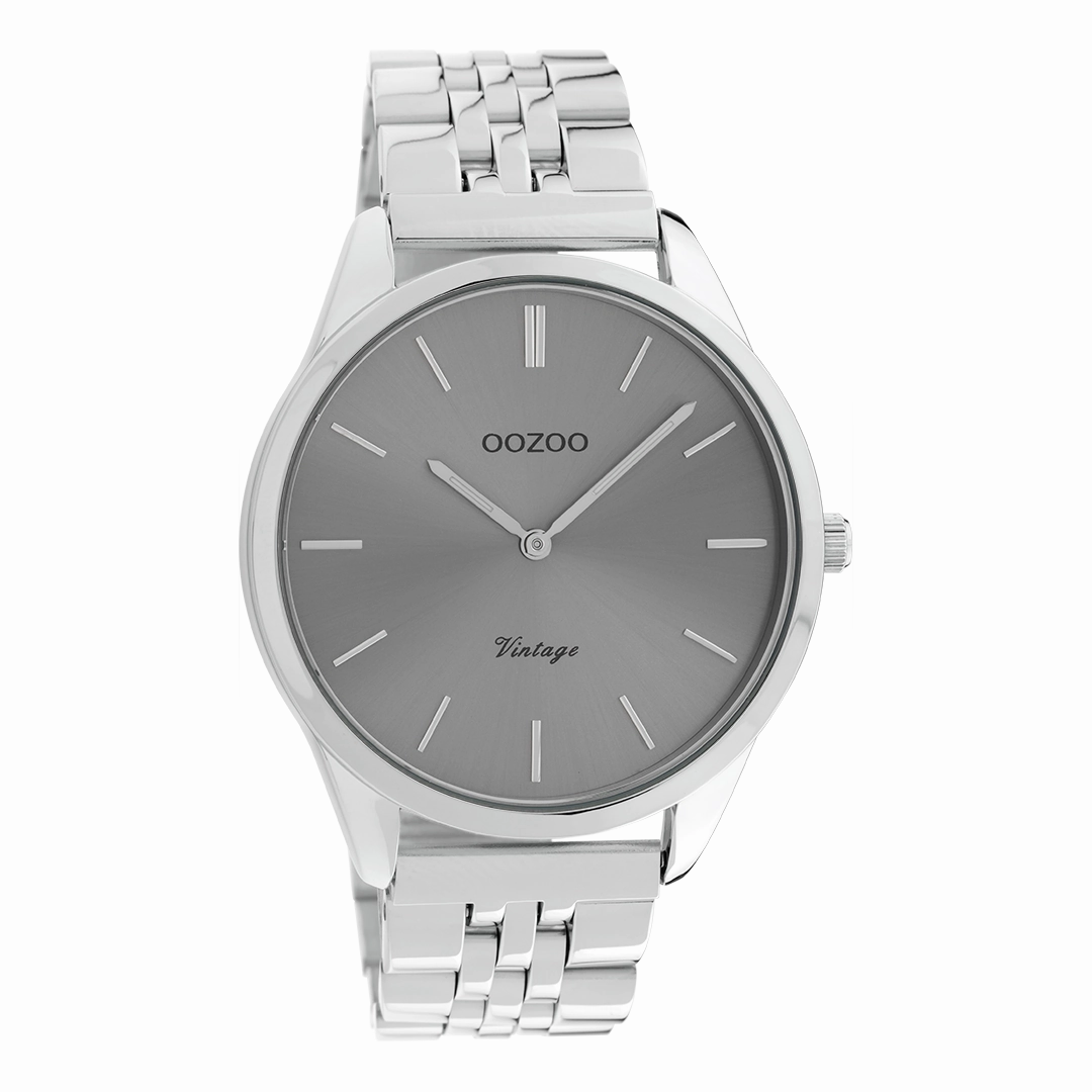 Silver coloured OOZOO watch with stainless steel bracelet - C9983