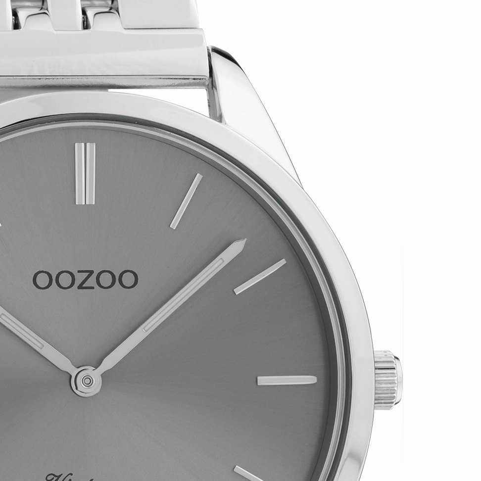 Silver coloured OOZOO watch with stainless steel bracelet - C9983