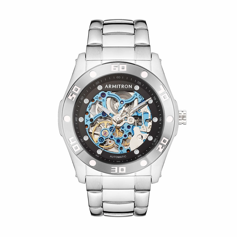 Skeleton? | 42mm, Silver/Black/Blue