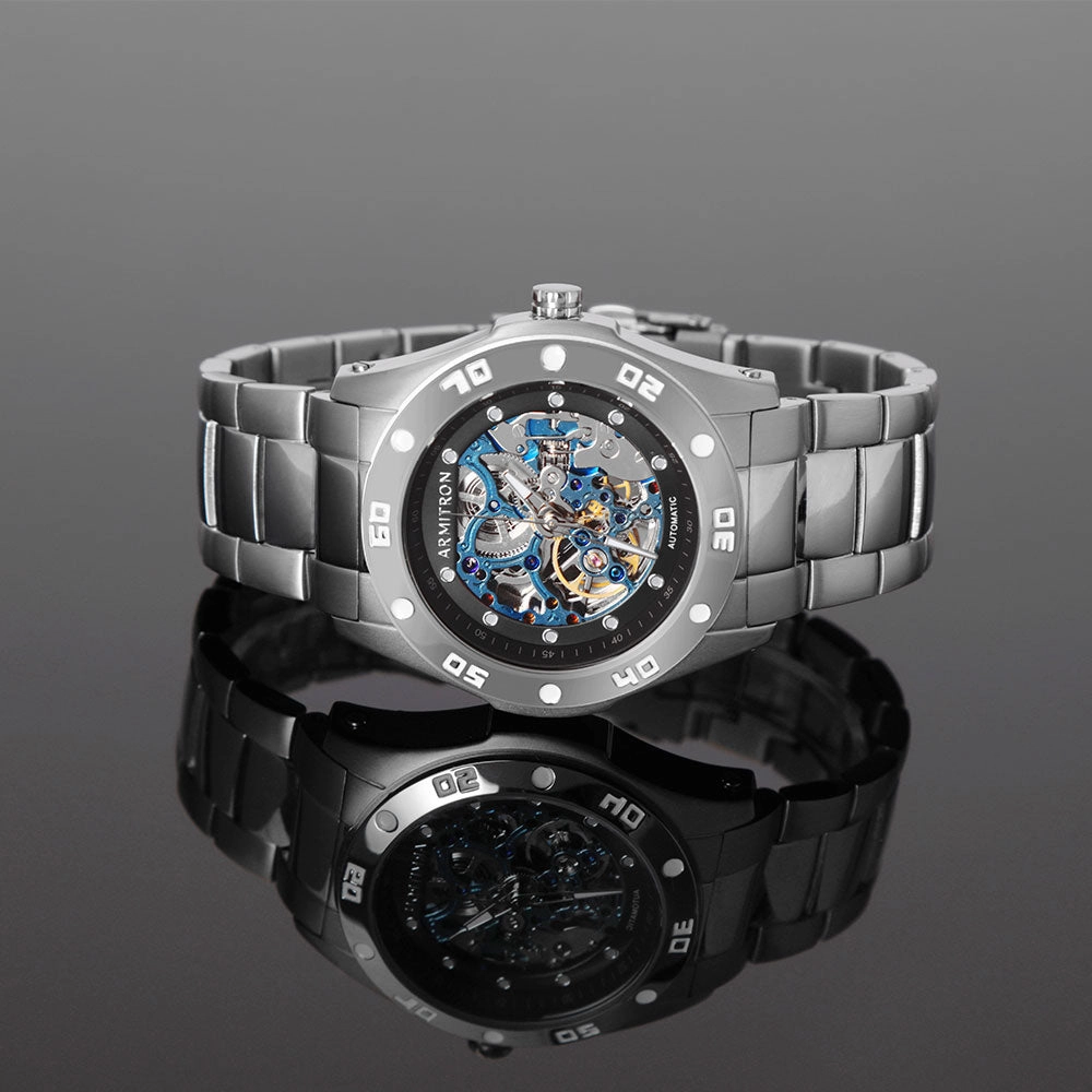 Skeleton? | 42mm, Silver/Black/Blue
