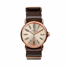 SMALL No.88 Rose Gold and Brown Leather