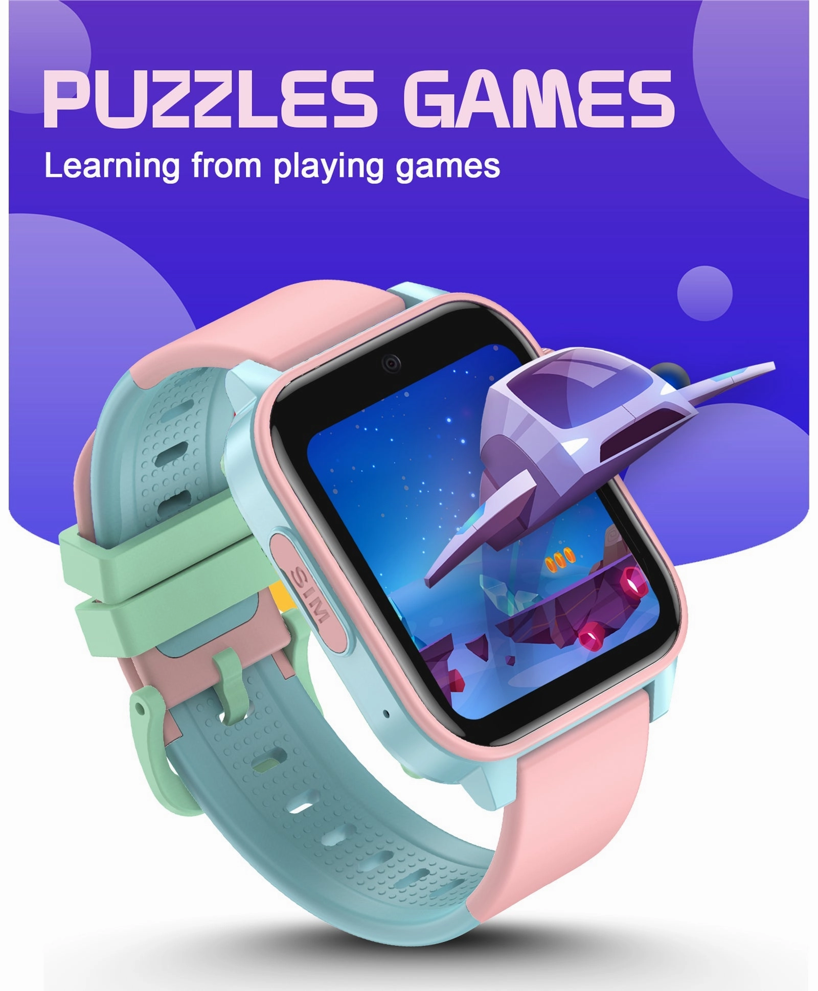 Spiky GNOME 4g Video & Voice Calling Smartwatch with - Blue