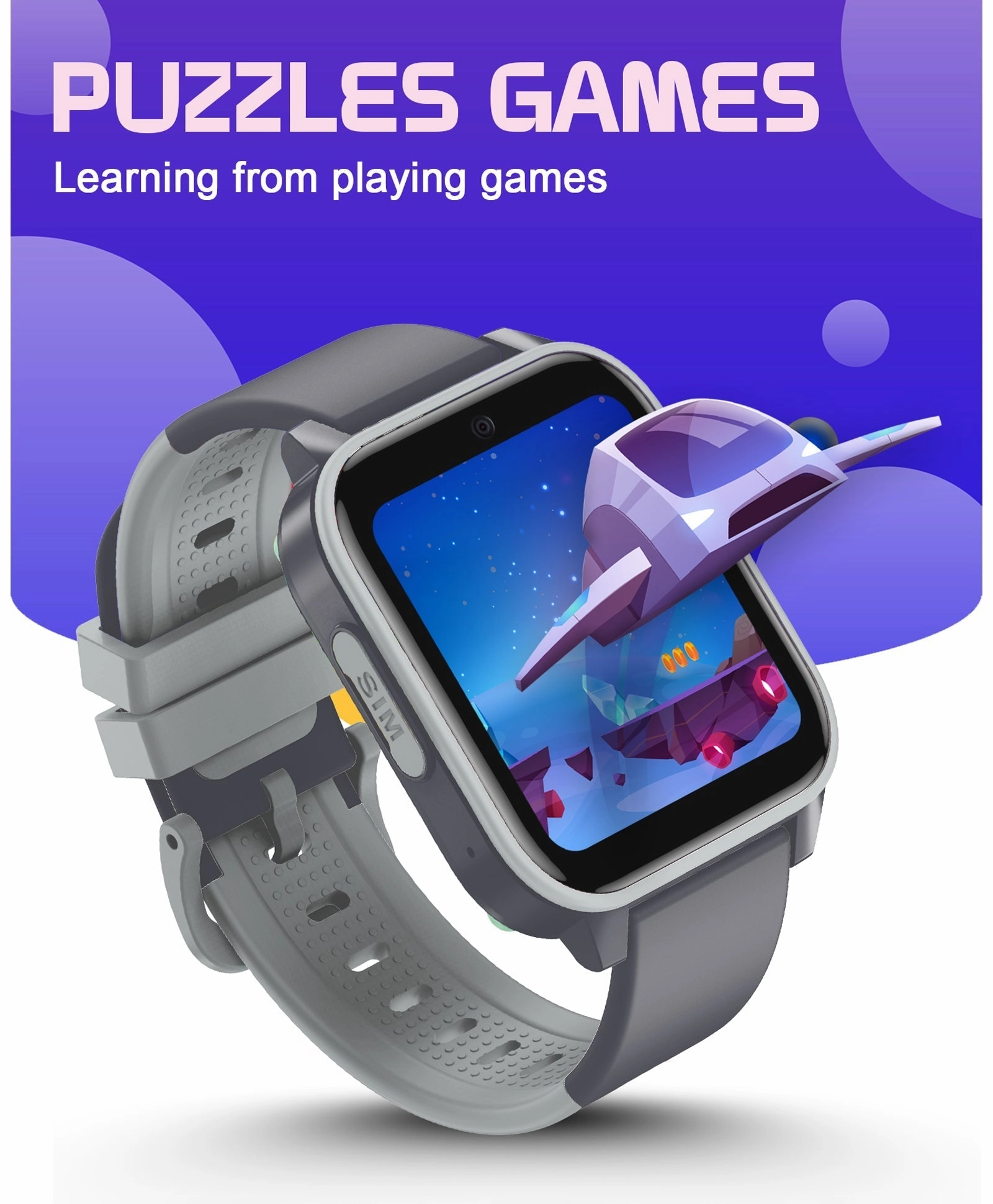 Spiky GNOME 4g Video & Voice Calling Smartwatch with - Pink