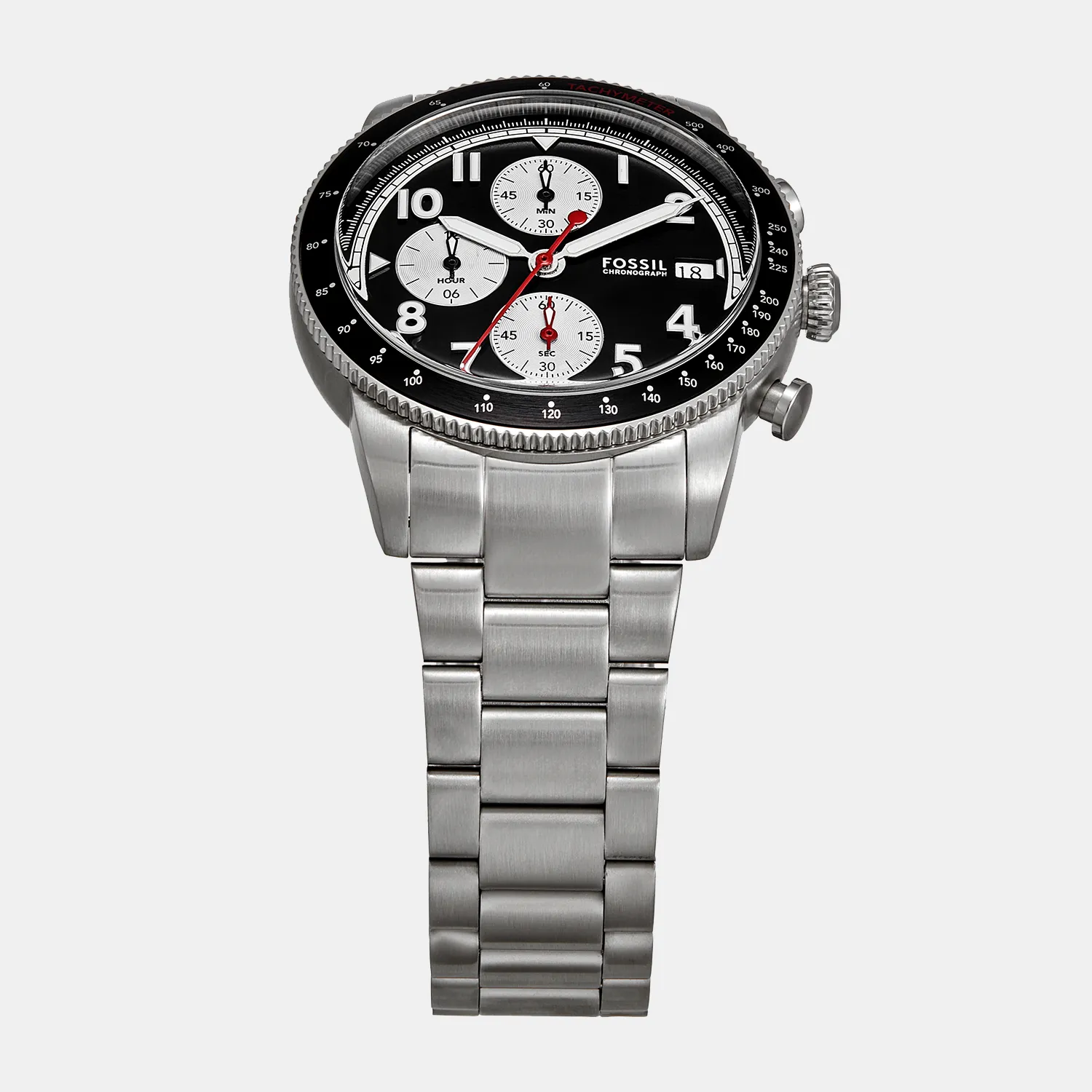 Sport Tourer Men Quartz Black Dial Chronograph Stainless Steel Watch FS6045