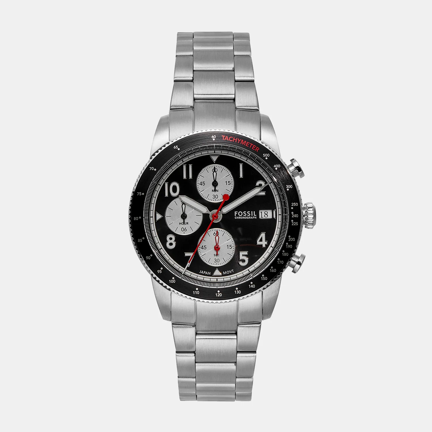 Sport Tourer Men Quartz Black Dial Chronograph Stainless Steel Watch FS6045
