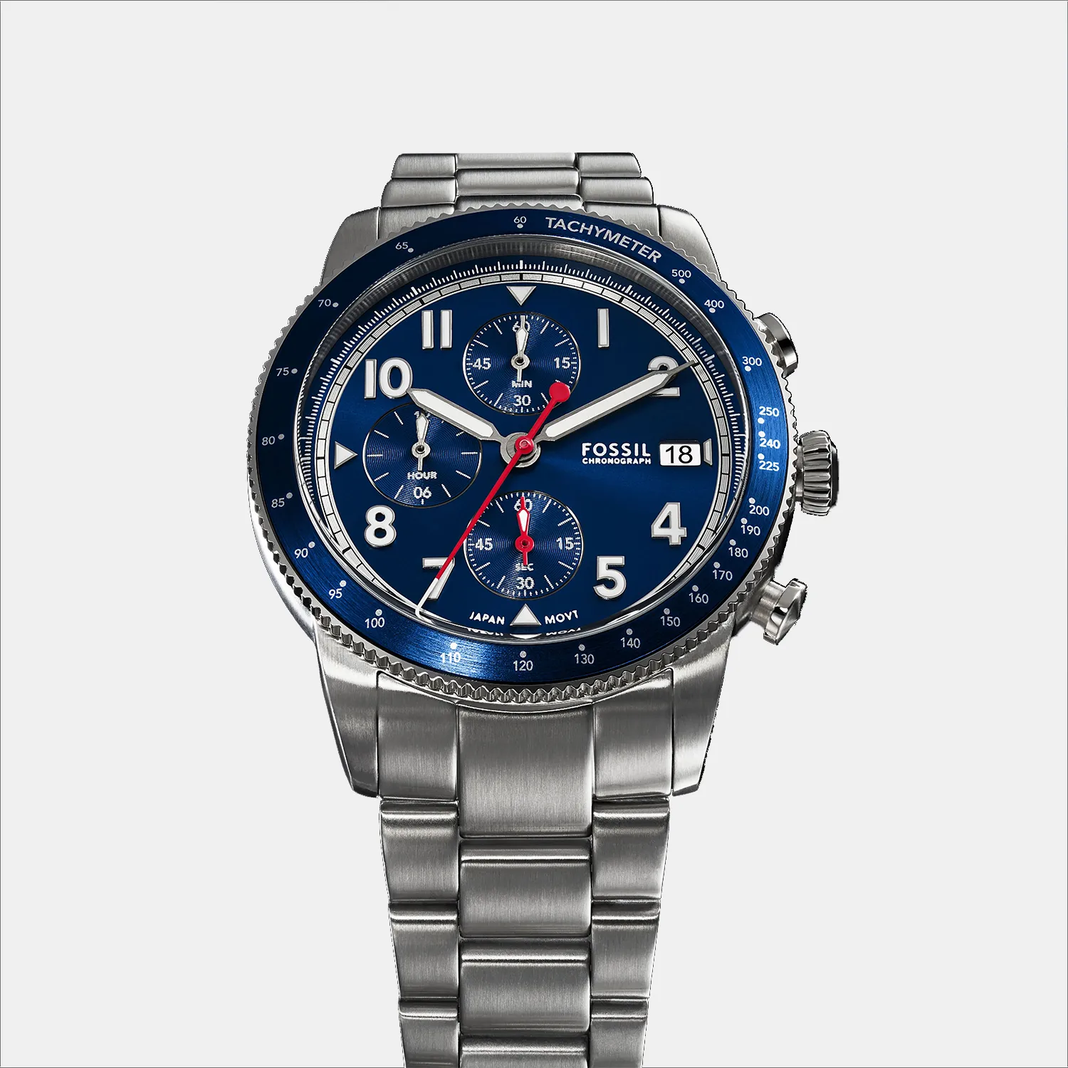 Sport Tourer Men Quartz Blue Dial Chronograph Stainless Steel Watch FS6047