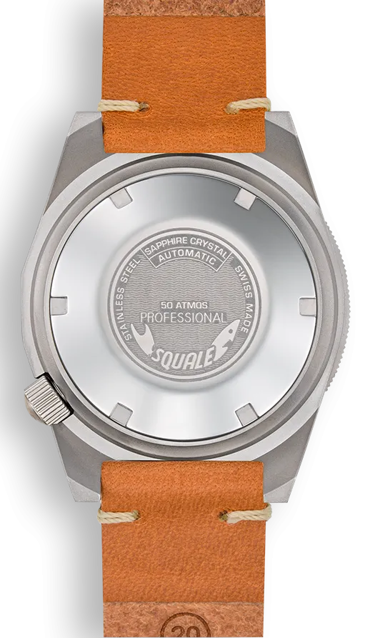 Squale 1521 Black Blasted Leather Watch
