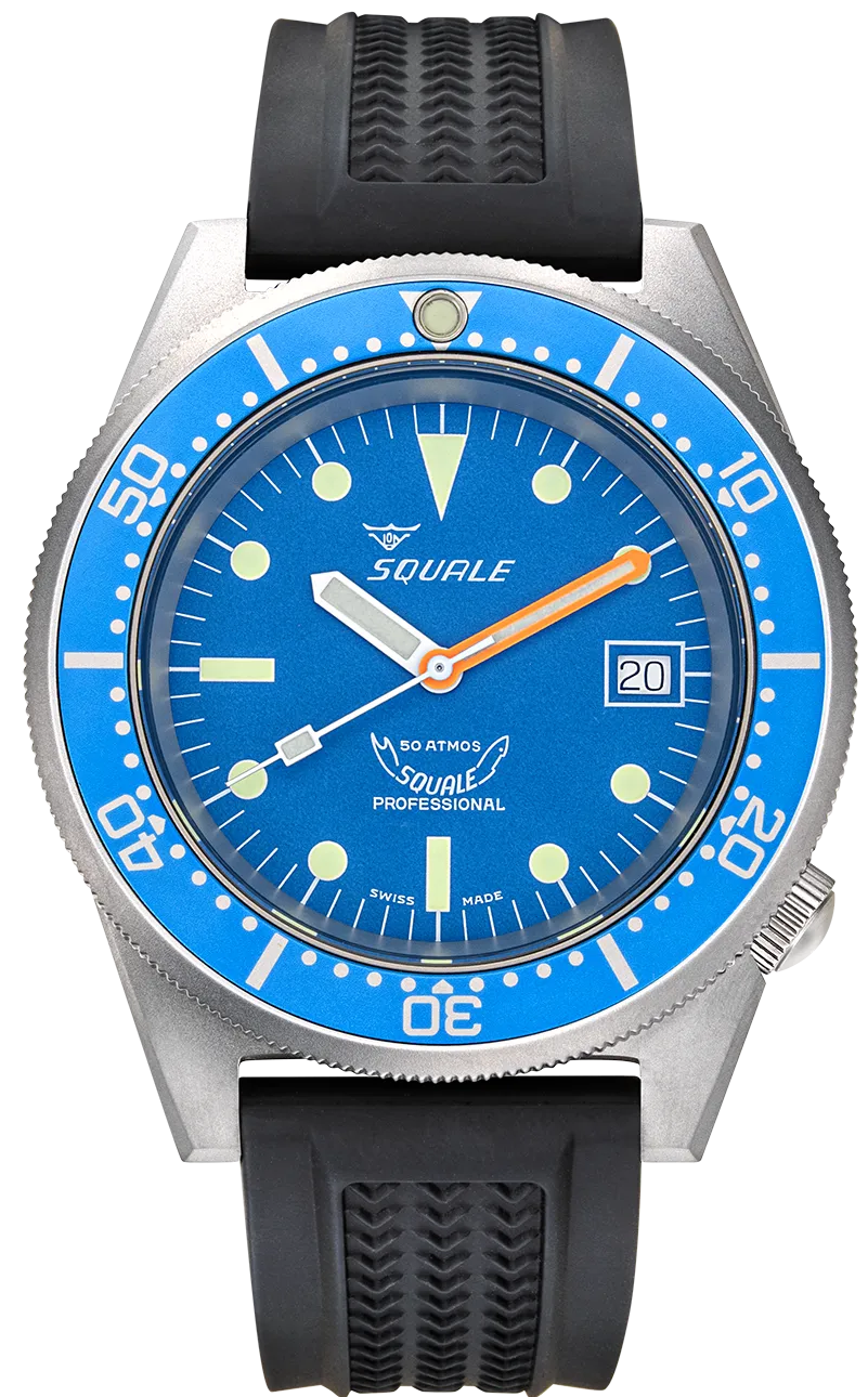 Squale 1521 Blue Blasted Rubber Watch