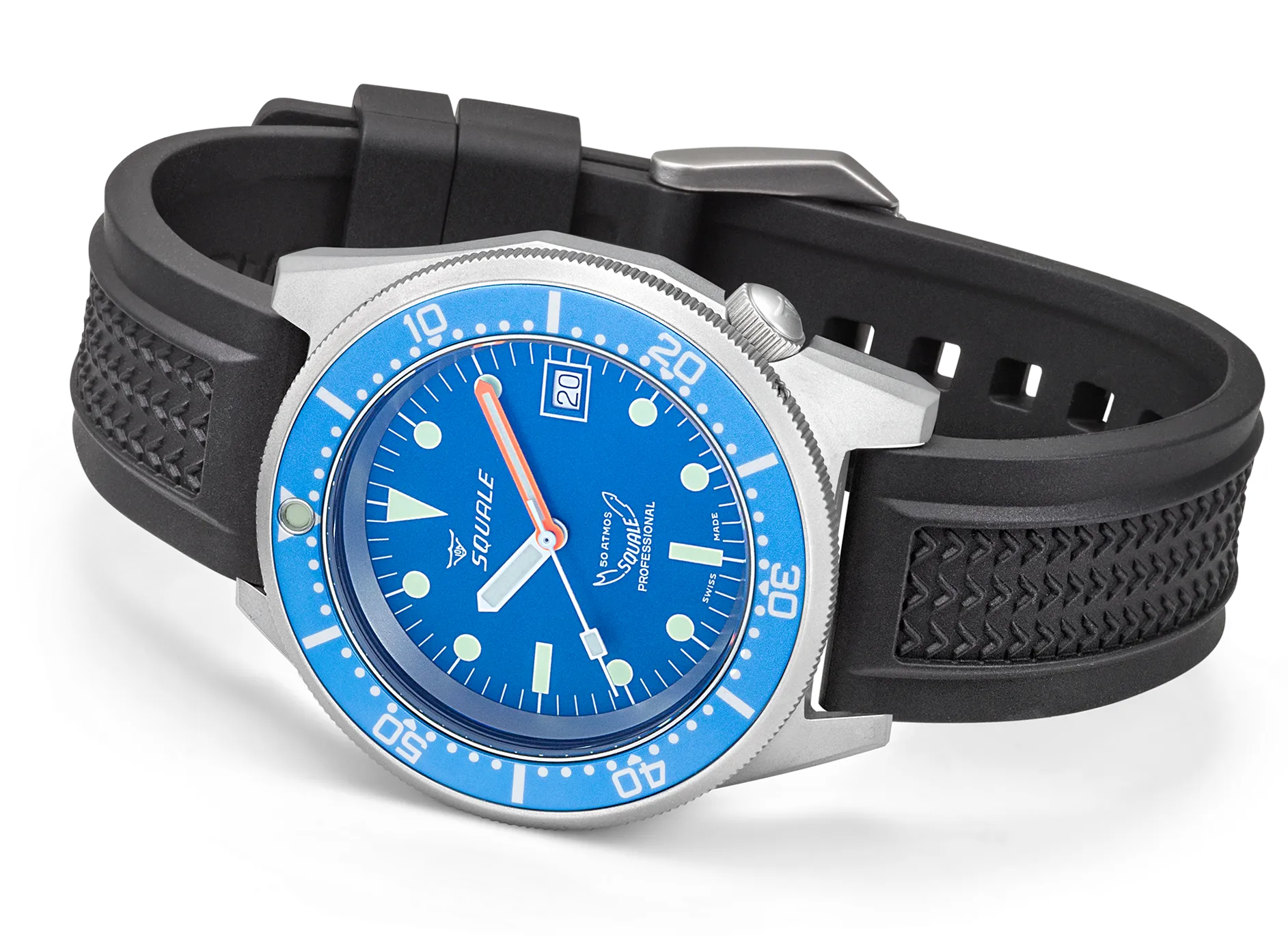 Squale 1521 Blue Blasted Rubber Watch