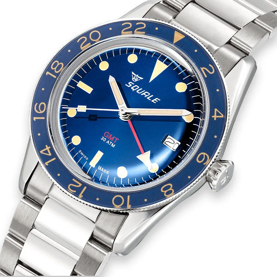 Squale SUB-39 GMT Blue Vintage Bracelet Watch