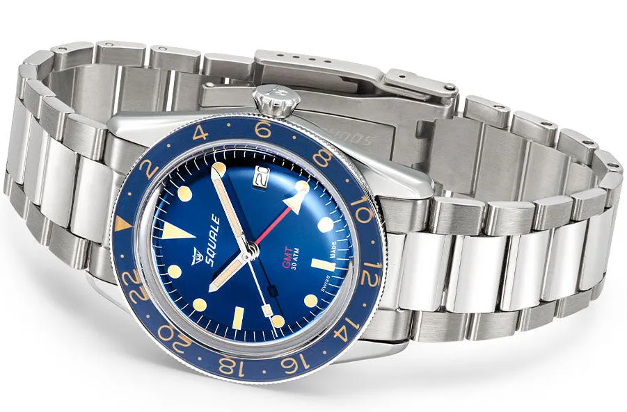 Squale SUB-39 GMT Blue Vintage Bracelet Watch