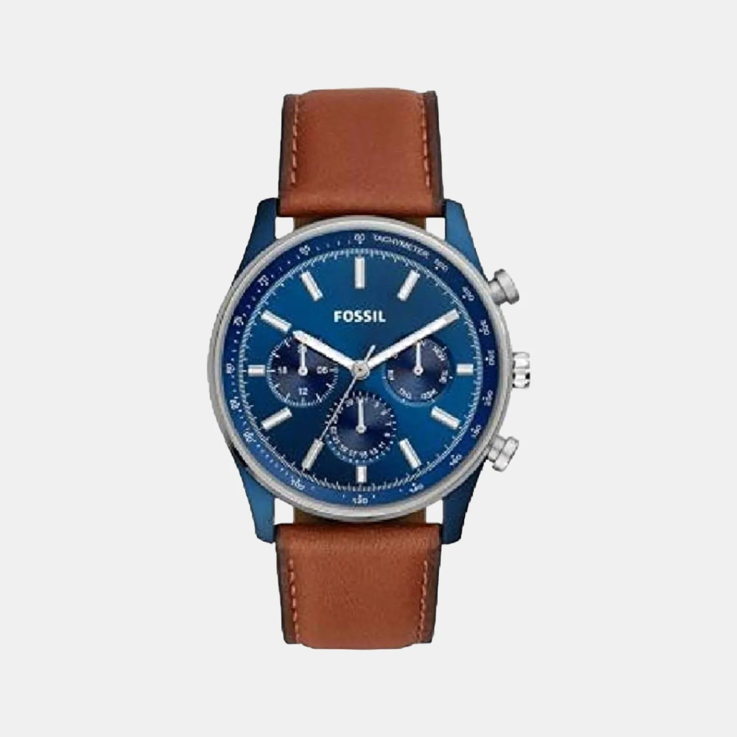 Sullivan Men Quartz Blue Dial Multi-Function Leather Watch BQ2512