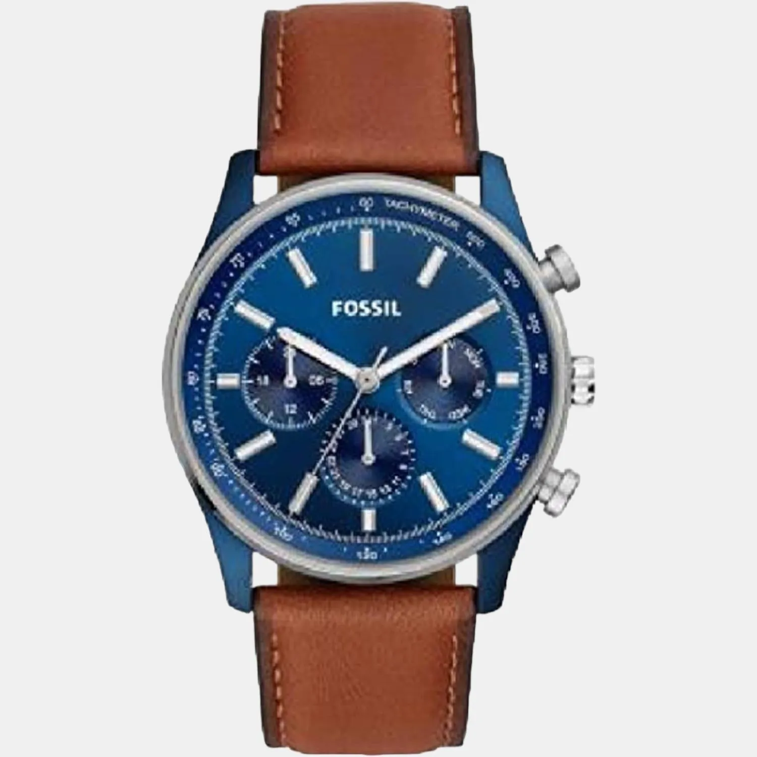 Sullivan Men Quartz Blue Dial Multi-Function Leather Watch BQ2512