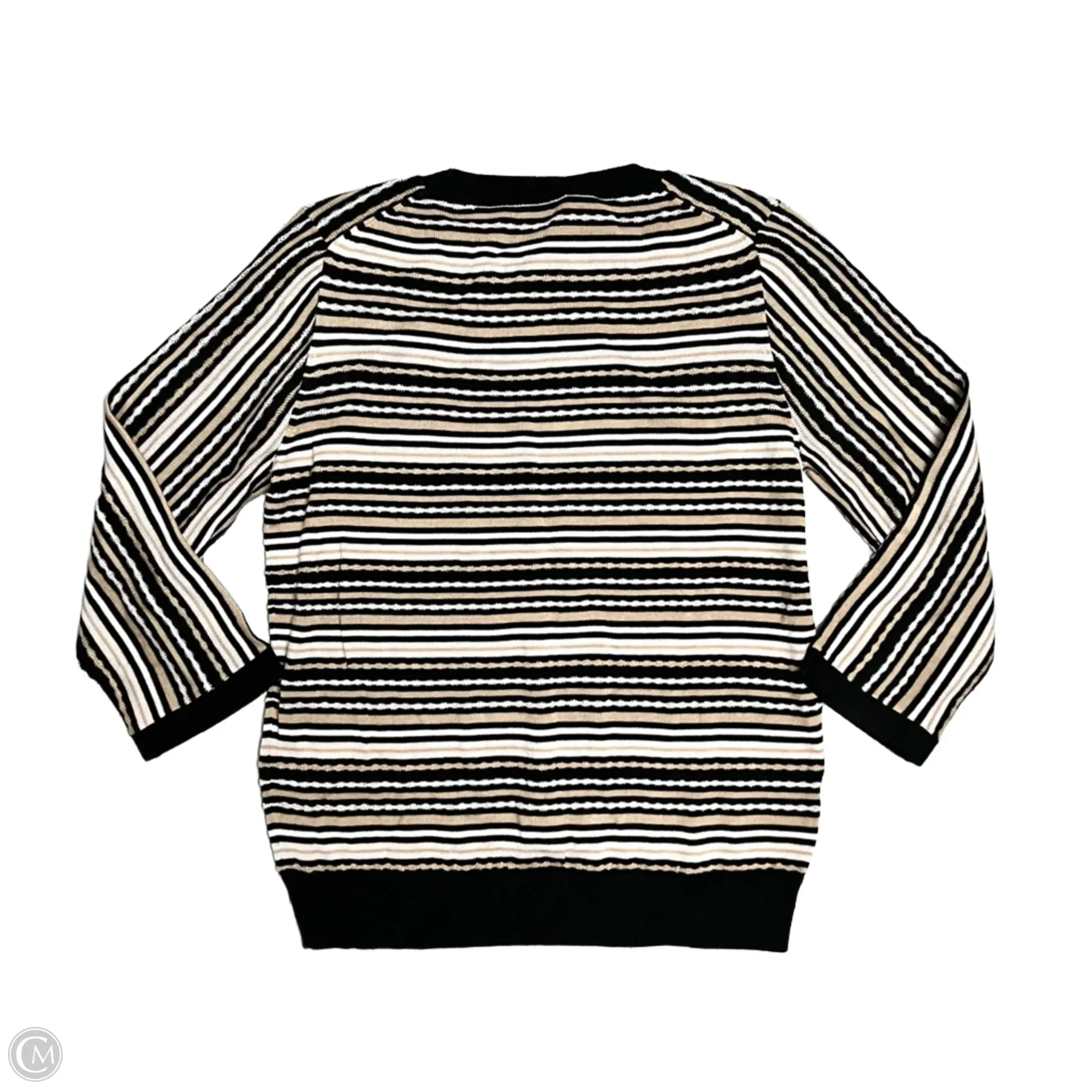 Sweater Cardigan Designer By Kate Spade In Black & Cream, Size: L kate spade