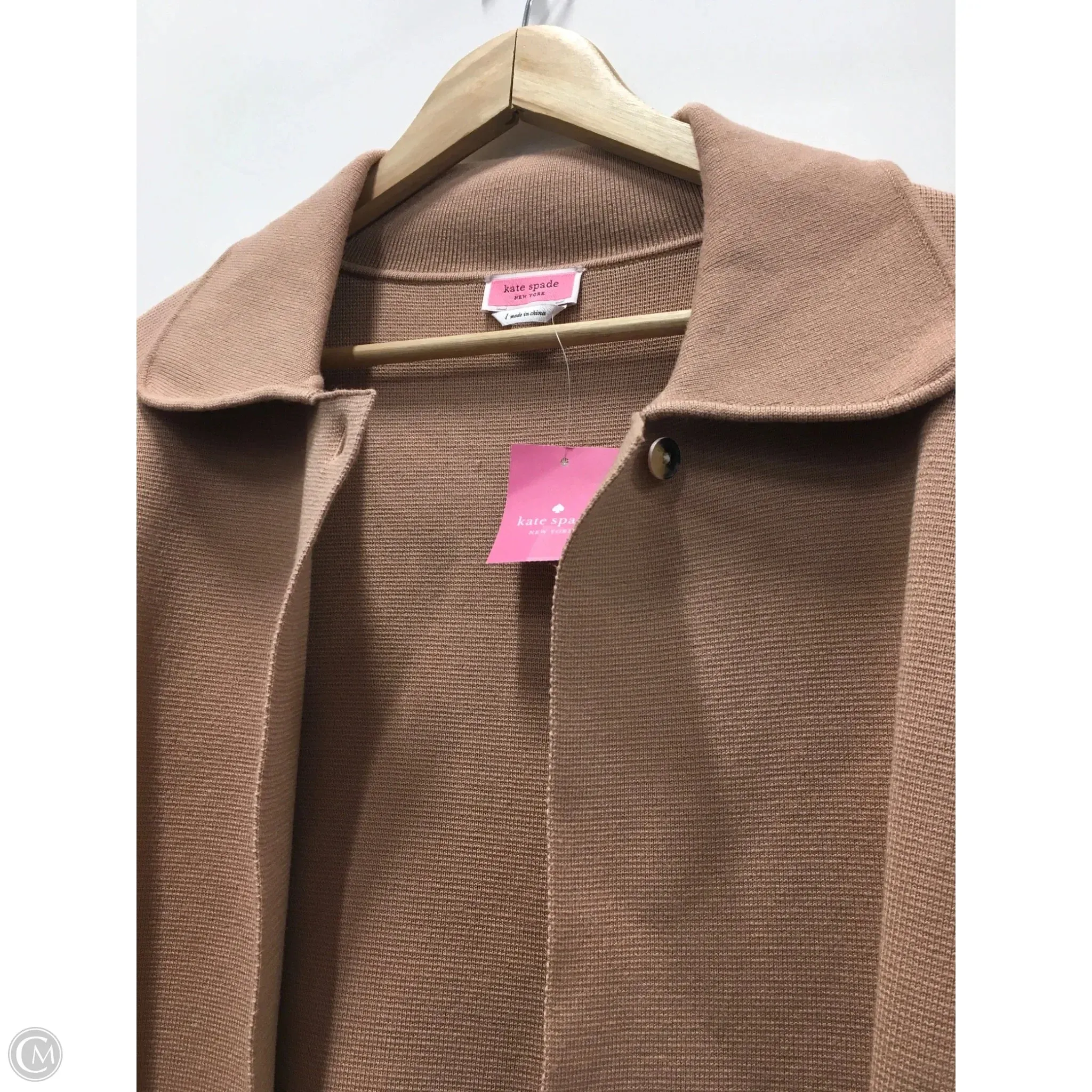 Sweater Cardigan Designer By Kate Spade In Tan, Size: L kate spade