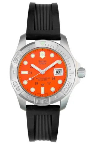 Swiss Army 241041 Men's Orange Dial Rubber Strap Dive Watch
