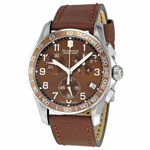 Swiss Army 241151 Men's Chrono Classic Brown Dial Brown Leather Strap Watch