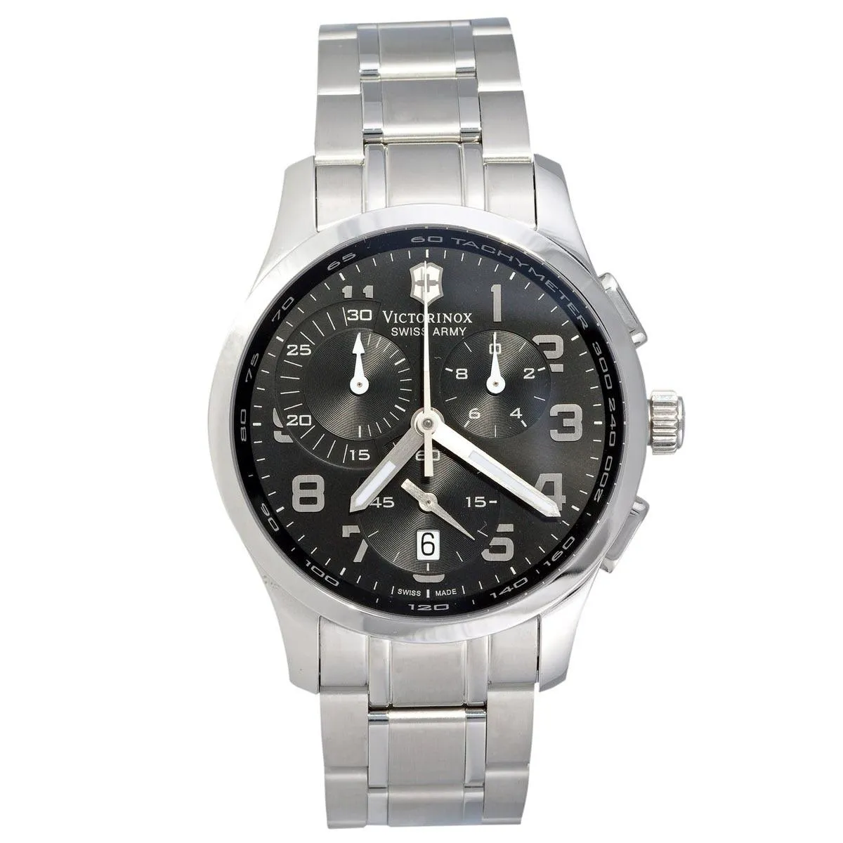 Swiss Army 241295 Men's Alliance Chrono Black Dial Stainless Steel Bracelet Watch
