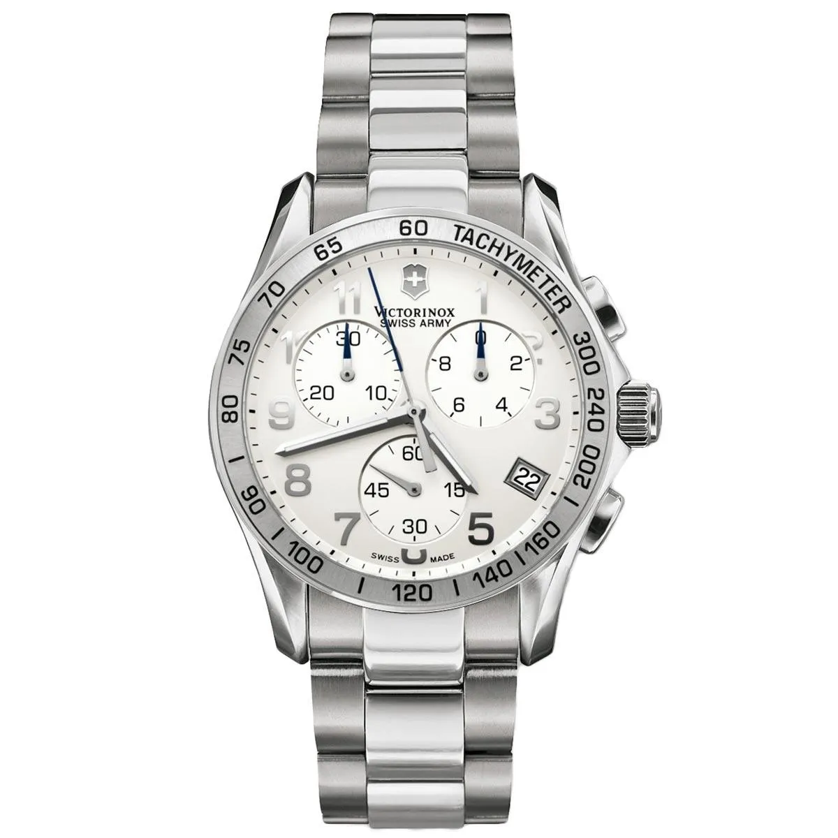 Swiss Army 241315 Men's Chrono Classic Silver Dial Stainless Steel Watch