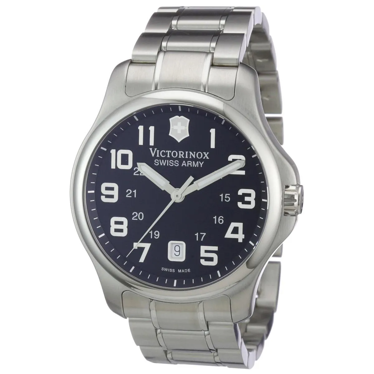 Swiss Army 241358 Men's Officer's Black Dial Stainless Steel Bracelet Swiss Watch