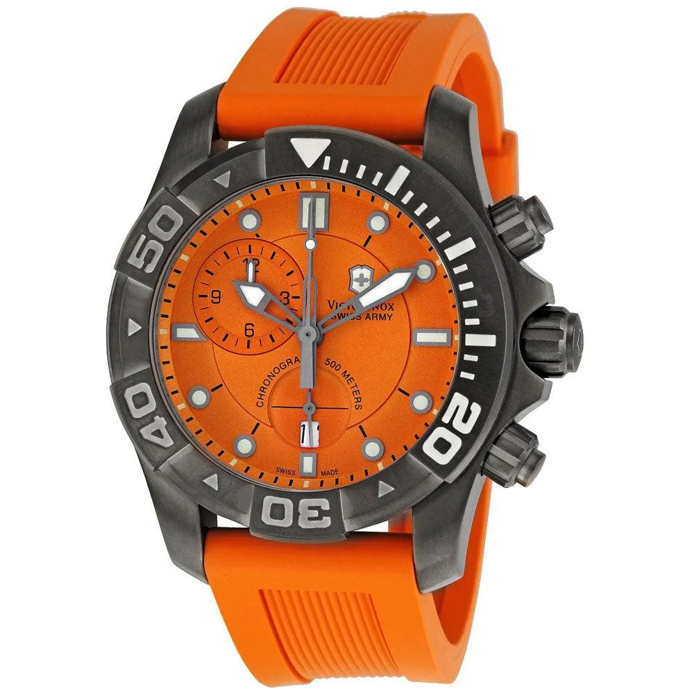 Swiss Army 241423 Men's Professional Dive Master Orange Dial Rubber Strap Chronograph Watch
