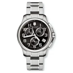 Swiss Army 241453 Men's Officers Black Dial Stainless Steel Chronograph Watch