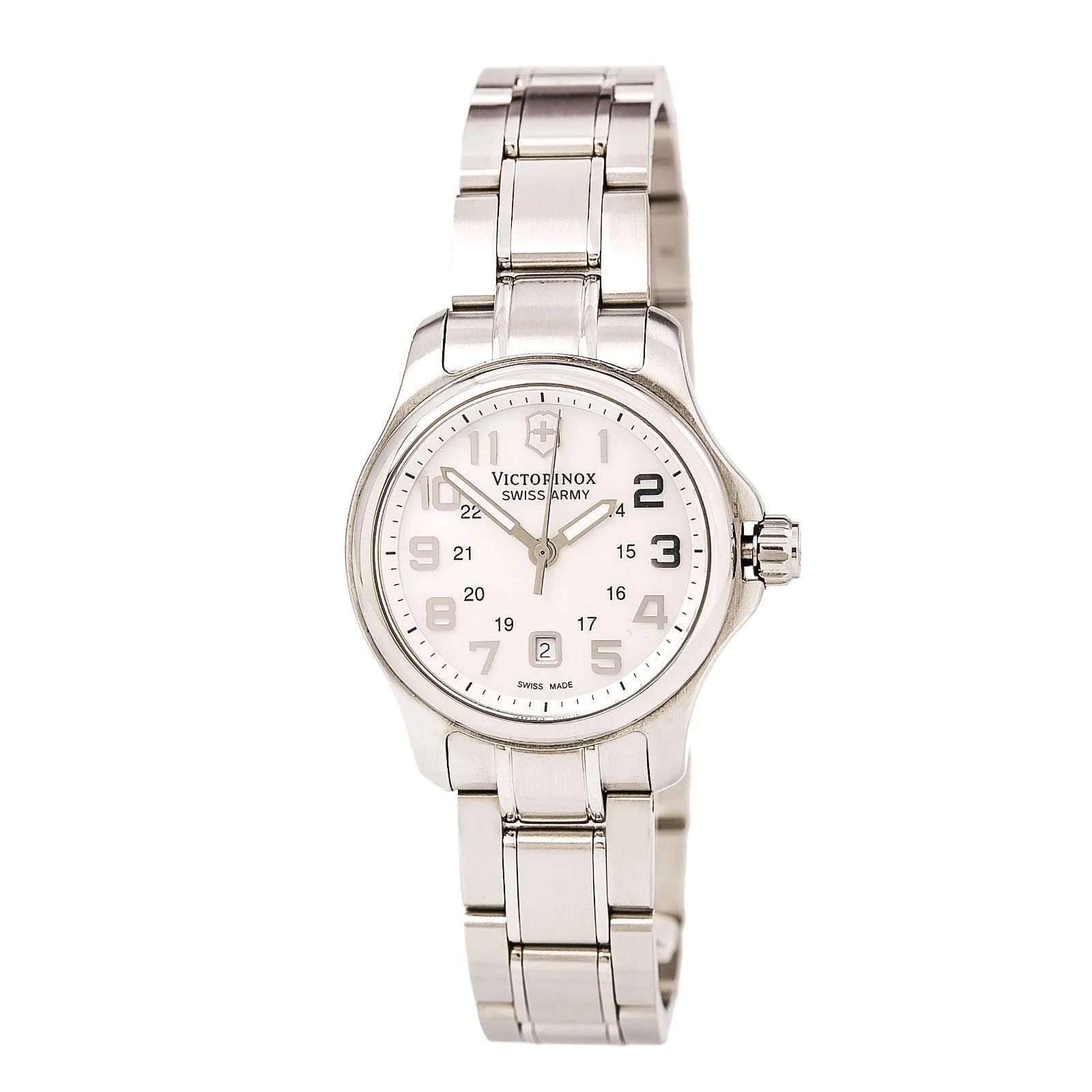 Swiss Army 241458 Women's Officers XS White MOP Dial Stainless Steel Bracelet Watch