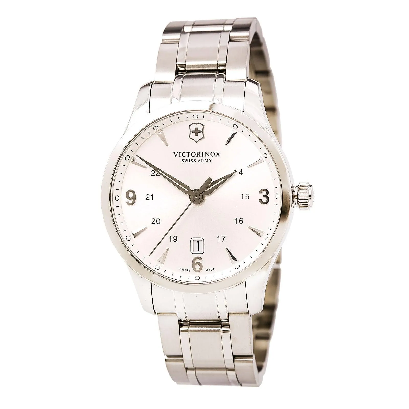 Swiss Army 241476 Men's Alliance Silver Dial Stainless Steel Bracelet Watch