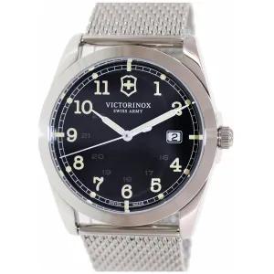 Swiss Army 241585 Men's Infantry Black  Dial Stainless Steel Mesh Bracelet Watch