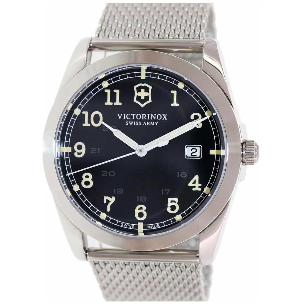 Swiss Army 241585 Men's Infantry Black  Dial Stainless Steel Mesh Bracelet Watch