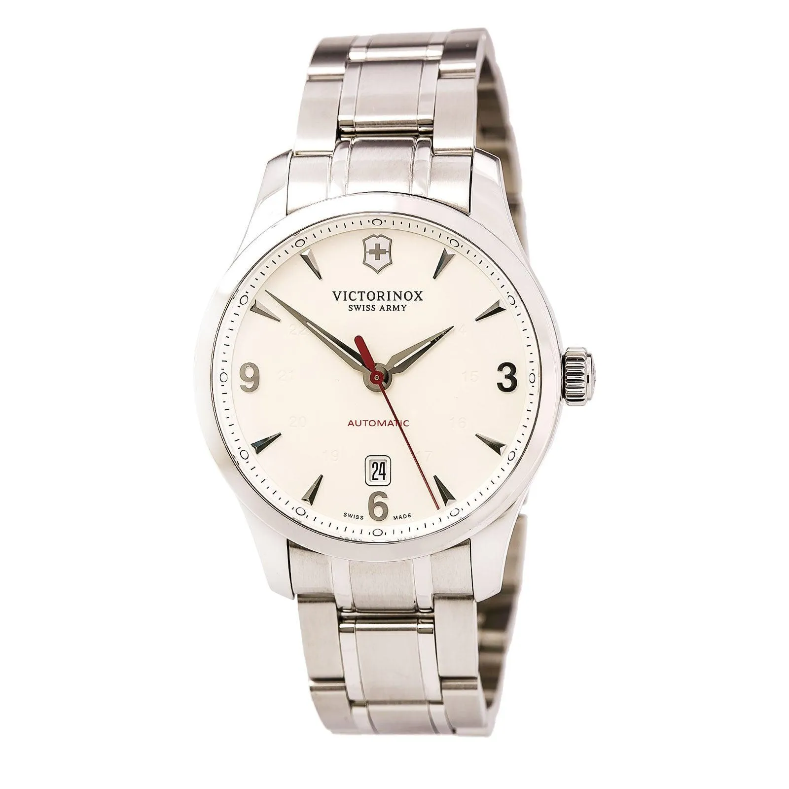 Swiss Army 241667 Men's Alliance Silver Dial Stainless Steel Bracelet Mechanical Automatic Watch